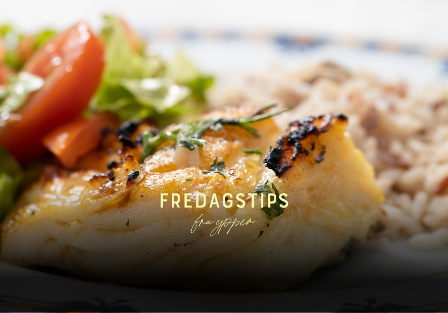 Pannestekt skrei med garnityr, perfekt matfølge til L.G.F. Little Giant Free McLaren Vale Natural Grenache. En uventet, men harmonisk kombinasjon av rødvin og fisk